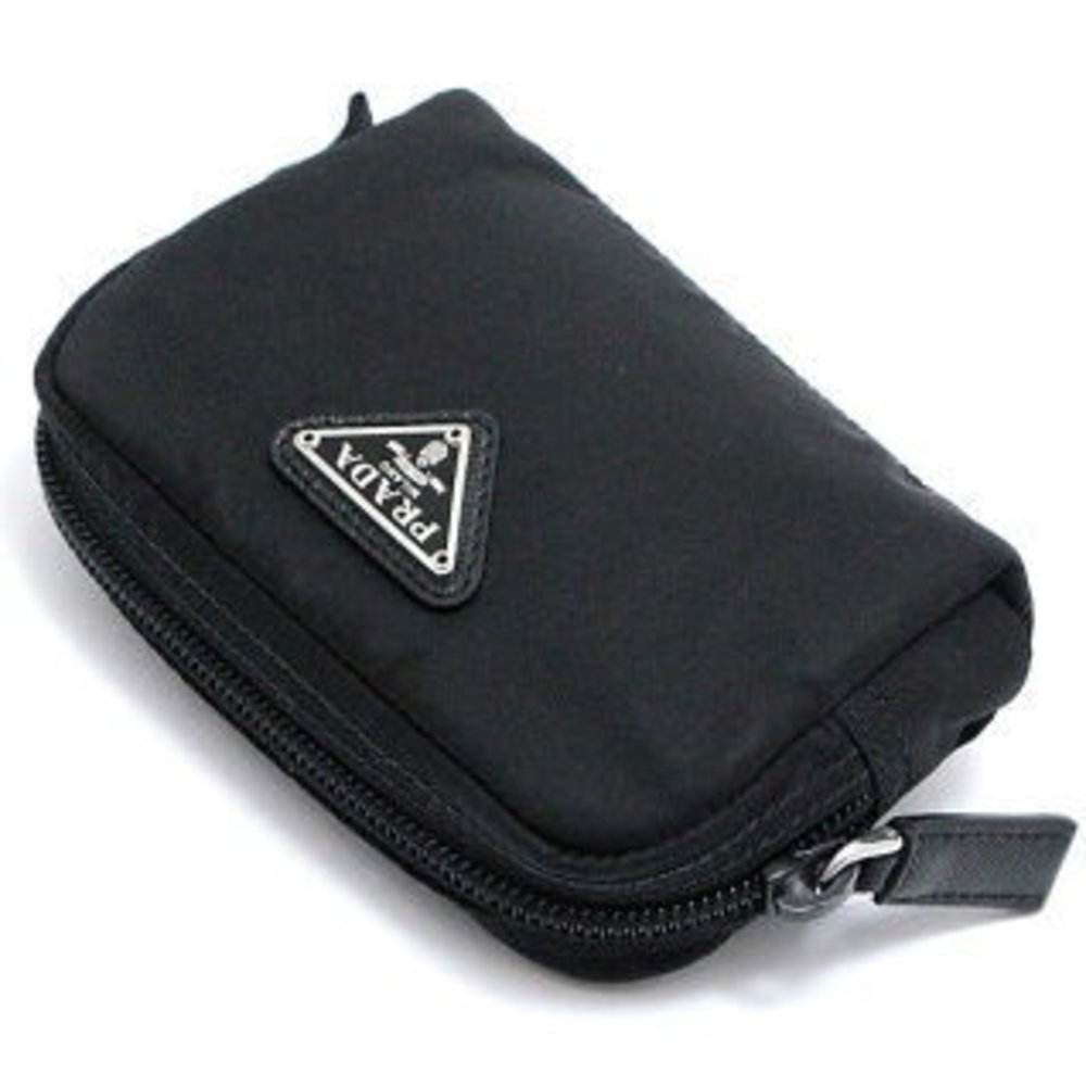 Prada Re Nylon Triangle Logo Mini Pouch Black Nyl… - image 2